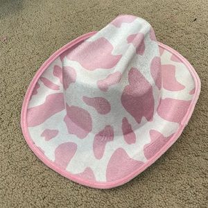 pink cow print cowboy hat